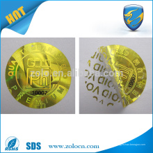 Etiqueta anti-falsificación de holograma de oro / plata